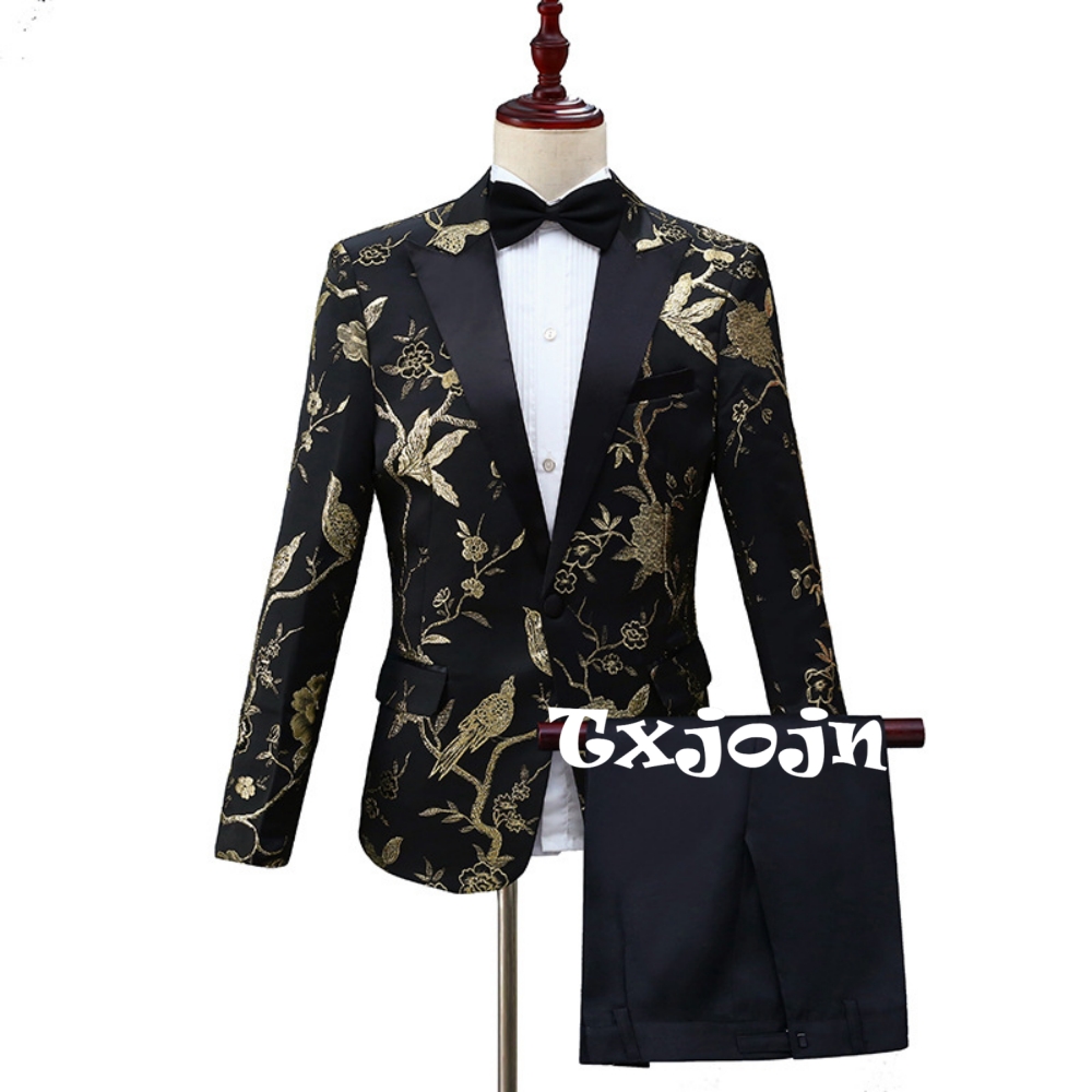 Men Formal Wear Outfits - 2026 novo requintado jacquard terno conjunto