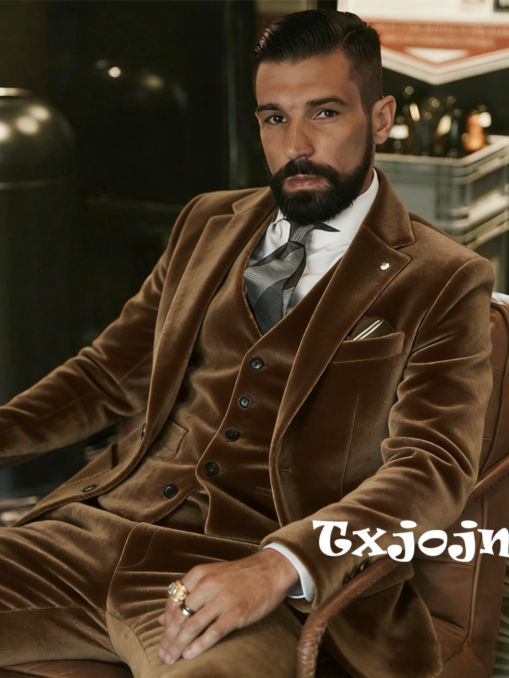 Men Formal Wear Outfits - Ternos de Veludo Masculinos 3 Peças