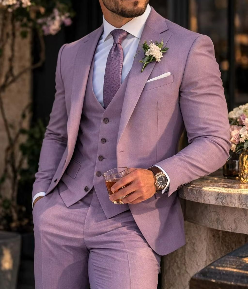 Terno Masculino Lavanda 3 Peça - Men Formal Wear Outfits avaliação e preço