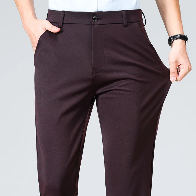 Primavera verão calças finas d - Men Formal Wear Outfits avaliação e preço