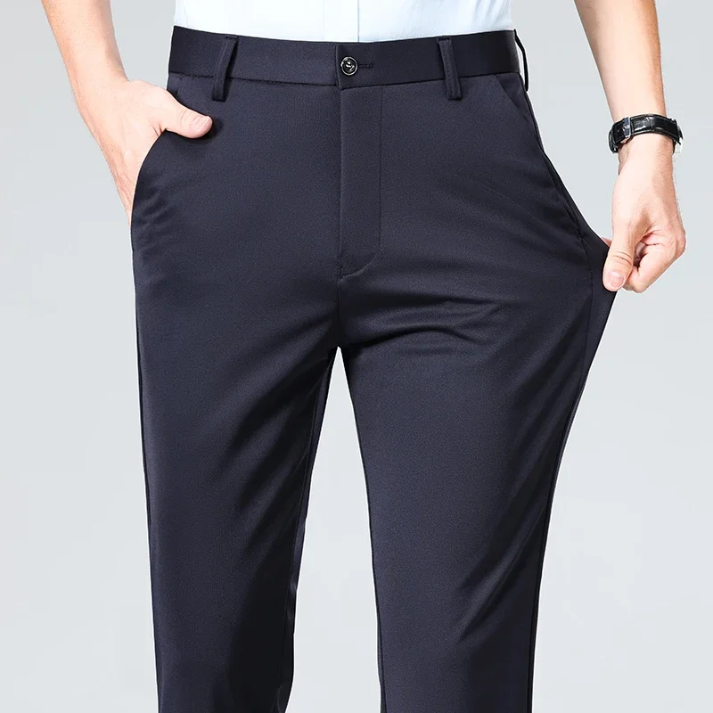 Primavera verão calças finas d - Men Formal Wear Outfits avaliação e preço