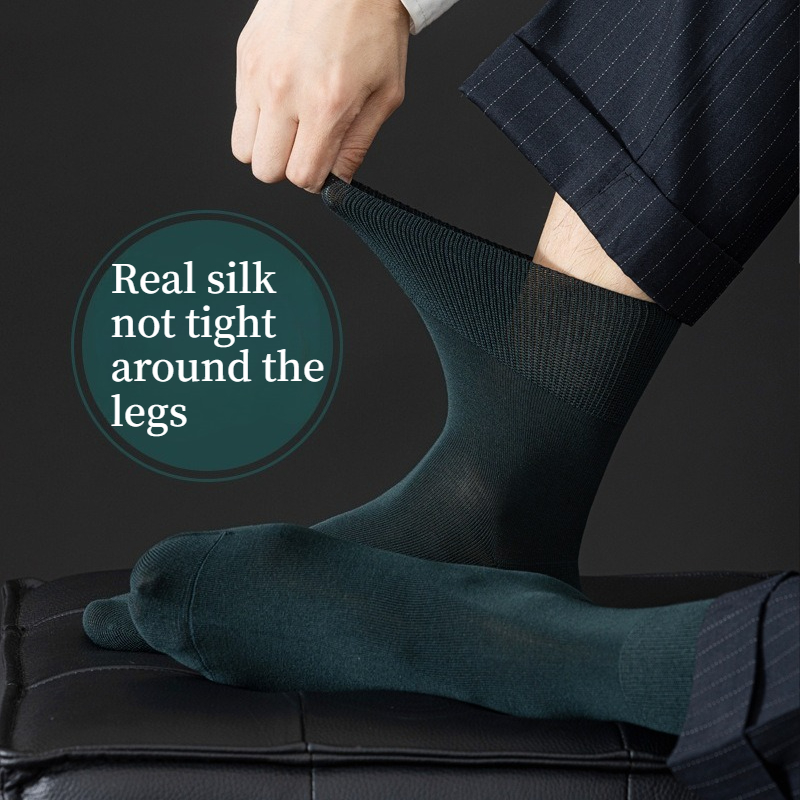 Meias de Seda Real para Homens - Men Formal Wear Green avaliação e preço